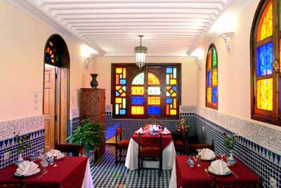 Restaurante de cocina marroquí dentro del Riad
